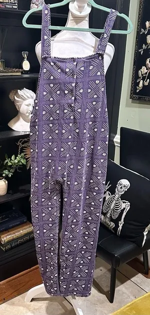 Ade + Ayo Purple Geometric Print Button-Front Jumpsuit – Tagged XXL, Fits Like M thumbnail 1