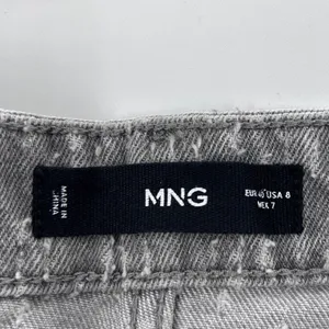 NWT Mango MNG Wide Leg Sequin Jeans Women's Sz 8‎ Gray Denim Rhinestone Festival thumbnail 6