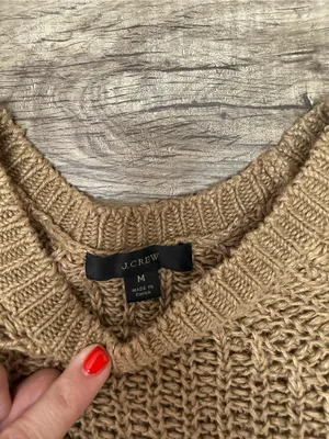 J Crew Relaxed-Fit Linen Beach Sweater Brown Women's medium thumbnail 5