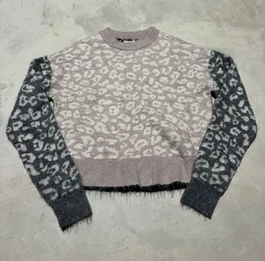 All saints leya crewneck sweater leopard print small thumbnail 1