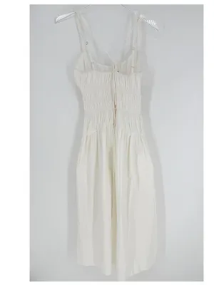 Ciao Lucia Volta Washed Cotton Poplin Midi Dress Women's M White Coastal Chic thumbnail 4