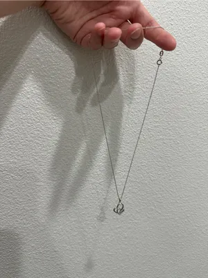 Double Heart Pendant Necklace in Silver thumbnail 6