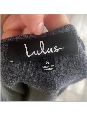 Lulu's Size Small Dark Grey Scoop Back Top thumbnail 3
