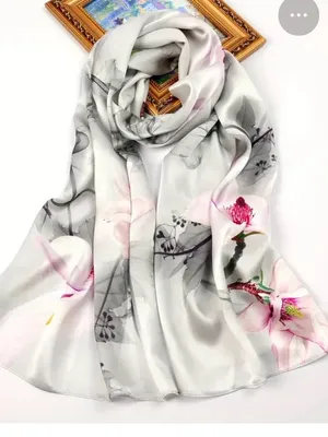 100% silk scarf shawl wrap thumbnail 1