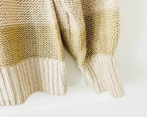 LOFT Tan Stripe Sweater Sz Small thumbnail 3