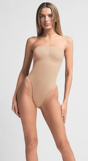 Skims Strapless Thong Bodysuit WITH STRAPS Size XS Light Nude NEW thumbnail 1