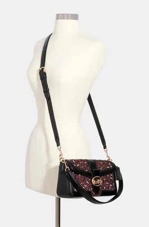 Coach Tweed Georgie Shoulder Bag Smooth Leather thumbnail 2