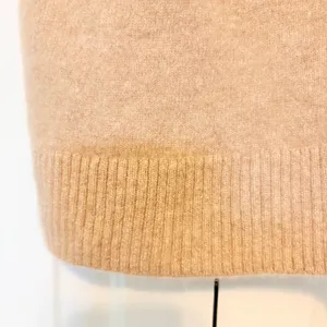 Chicos 100% Cashmere Short Sleeve Mock Neck Sweater Camel Tan Size 1 M 570373542 thumbnail 9