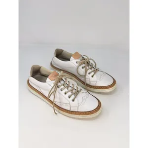 AGL Womens Shoes White Leather Low Top Wingtip Casual Fashion Sneakers 38 US 7.5 thumbnail 2