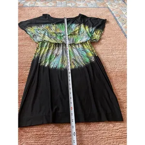 New York & Company Women's size M Midi Black/Yellow Printed Dress thumbnail 5