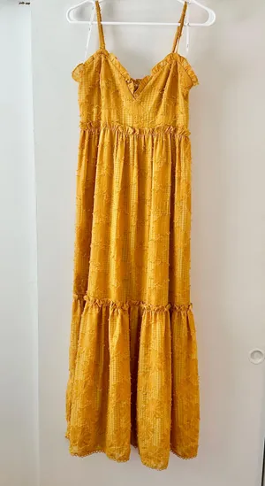 Yellow Tiered Floral Maxi Dress thumbnail 2