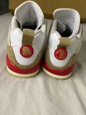 Kids size 3.5 Nike Jordan Spizike Low White Fire Red Desert Camo Men Casual Shoes thumbnail 3
