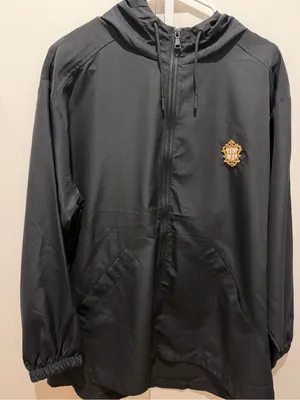 Calvin Klein Black Hooded Zip Windbreaker with added Gold Crest Patch used thumbnail 1