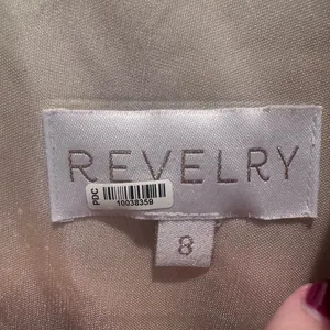 Revelry Vera Satin Bridesmaid Dress Long Sleeve Champagne Taupe Sz 8 Formal Gown thumbnail 4