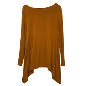 Bryn Walker Women Tunic Top M Burnt Orange Asymmetrical Hem Lagenlook Artwear‎ thumbnail 2