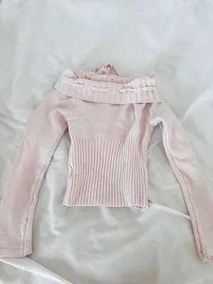 Off the Shoulder Pink Sweater thumbnail 4