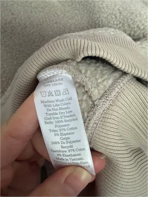 Everlane the Renew Fleece Raglan Sweatshirt Sandstone Small thumbnail 5
