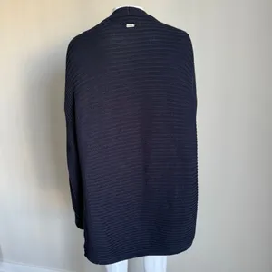 Barbour Minimalist 100% Cotton Oversized Knit Cardigan Size S Navy thumbnail 5