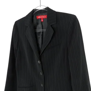 Anne Klein Black Pinstripe Blazer Formal Corpcore Small thumbnail 4
