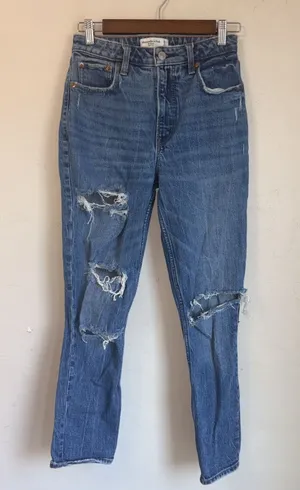Abercrombie & Fitch Curve Love The Skinny High Rise Jeans Size 25 0R thumbnail 1
