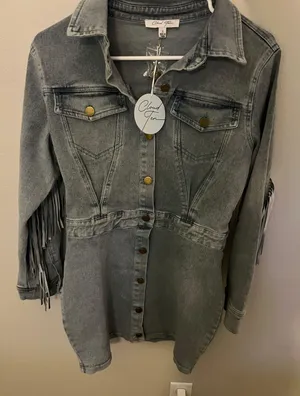 Lane 201 Denim Fringe Dress thumbnail 1