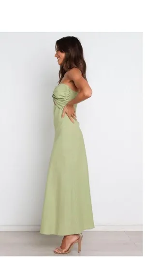 Petal & Pup Green Strapless Dress with Elegant Design thumbnail 4
