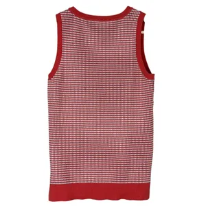 Jones New York Tank Womens S Red White Sleeveless Knit Preppy Minimalist 90s thumbnail 4