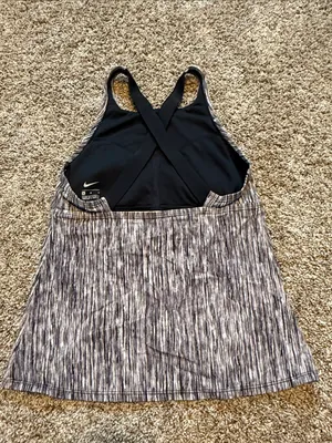 Nike Women’s Black & Gray Heather Tankini Top with Black Swim Skort thumbnail 4