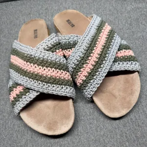 Boho Crochet Slides‎ Sandals Multi Color Maeve Anthropologie 41 thumbnail 1