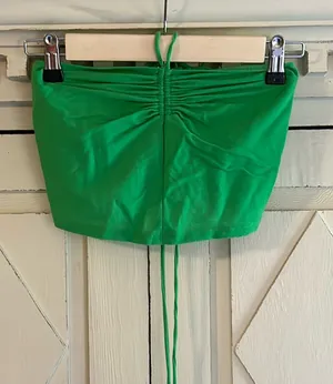 Zara Green Cropped Halter Top thumbnail 1
