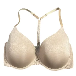 Victorias Secret Racerback Semi Demi Bra Front Closure Beige 34DD Champagne thumbnail 1