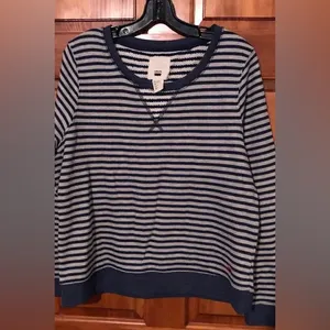 Levi’s Blue & White Striped Crewneck Pullover Sweatshirt Sz XS thumbnail 5
