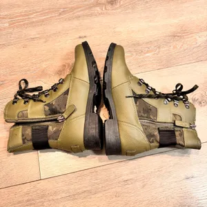 Sorel Emelie Conquest Olive Green Camo Lace Up Zip‎ Combat Boots Size 5 thumbnail 10