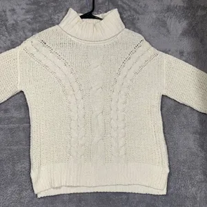 Moral Fiber Women's Cream Cable Knit Turtleneck Sweater Size M Polyester‎ Chunky thumbnail 2