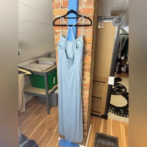 AZAZIE Kalea Dusty Blue bridesmaid dress thumbnail 4
