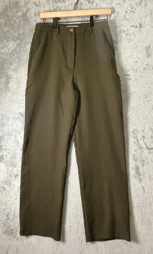 Walter Baker Olive Wide Leg Trousers High Rise‎ Utility Chic Quiet Luxury 6 thumbnail 1
