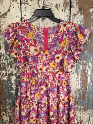 Entro floral mini v-neck dress, size Small thumbnail 4