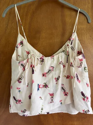 Abercrombie & Fitch Linen-Blend Babydoll Camisole🌸 thumbnail 2
