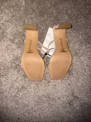 Minimalist Blush Strappy Square-Toe Heels 3 inch millennial pink size 8.5 new thumbnail 5