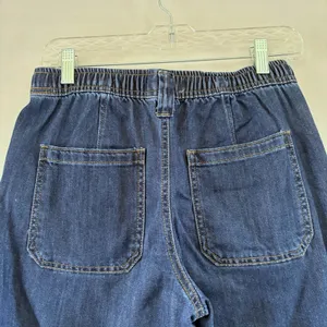OAT New York Cloud Luxe Denim Wide Leg Drawstring Pants Dark Wash 4/27 thumbnail 4