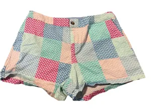 Vineyard Vines Target Patchwork Plaid Whale Cotton 4" Shorts‎ Stretchy 12 thumbnail 1