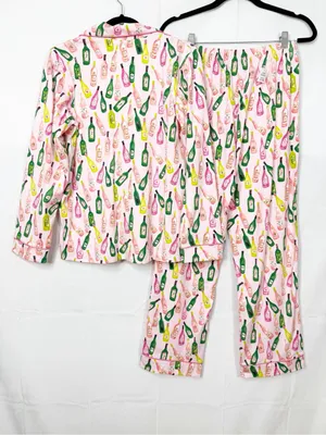 BedHead Pajamas Wine Tour Long Sleeve Classic Stretch Jersey PJ Set Two Piece thumbnail 1