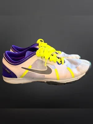Nike Lunar Element Sneakers White Purple Neon Yellow Women’s 9 thumbnail 4