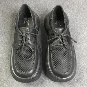 Lady Go Diva Platform Oxfords‎ Shoes Womens Lug Sole Mesh Chunky Black Sz 7 NWOT thumbnail 3