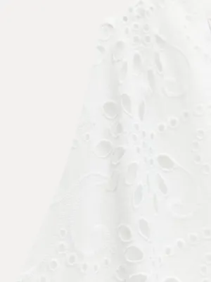 Zara White One-Shoulder Eyelet Midi Dress thumbnail 4