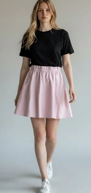 Express Light Pink Skater Skirt thumbnail 1