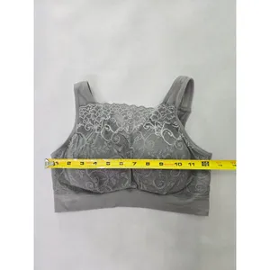 Milana Gray Romantic Boudoir Bridal Cottage Lingerie Feminine Lace Bra Plus 1X thumbnail 5