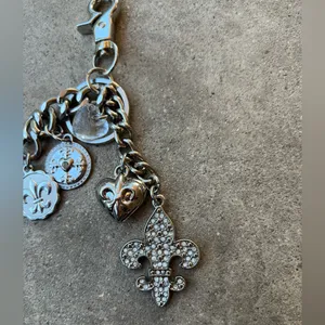 Kathy Van Zeeland Vintage Floating Hearts Keyring/Purse Charm Silver Tone thumbnail 4