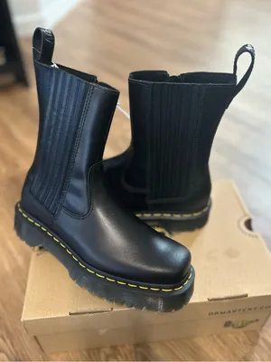 DR MARTENS Amaayah lo black leather zippered boots booties shoes women’s 8 new thumbnail 3