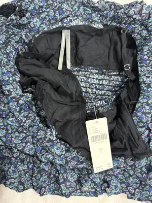 Anthropologie Smocked Chiffon Tank Top NWT Large Floral Peplum Blouse thumbnail 6